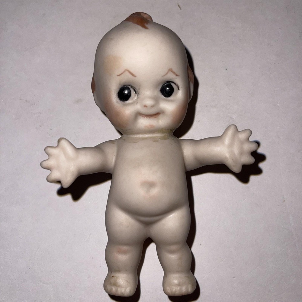Vintage Bisque Kewpie Doll Hand painted Made In Japan 4"‎ Signed